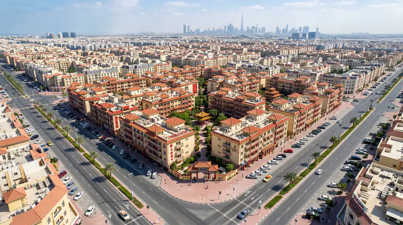 AC repair technician servicing air conditioning in International City Dubai
