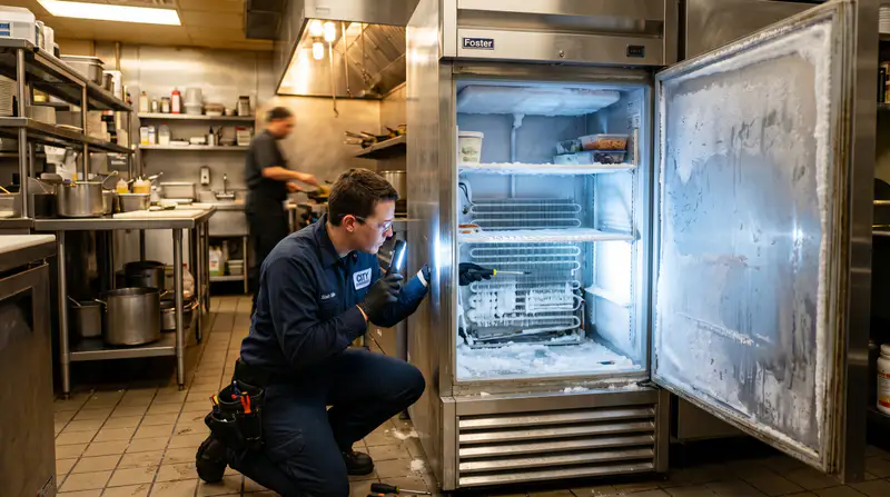 Certified technician performing deep freezer repair in Dubai home
