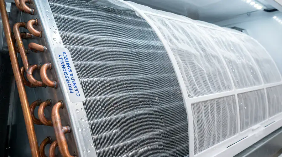 Dirty, clogged HVAC coils before SAAD MAAZ maintenance cleaning service